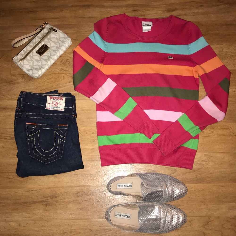 Lacoste crew neck sweater size 34